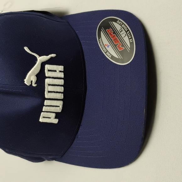 PUMA Hat Baseball Cap Black White Cat Logo Stretch Fit Adult Size L/XL Golf - Picture 2 of 4